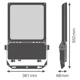 LEDVANCE reflektor 180W 230V 27700lm 4000K IP66 100Y FLEX P 1ML 840 WAL